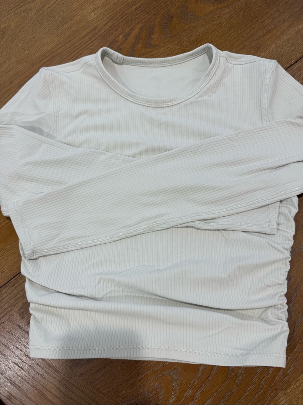 lululemon athletica Women's Ribbed Long-Sleeve Crop Top - Cream